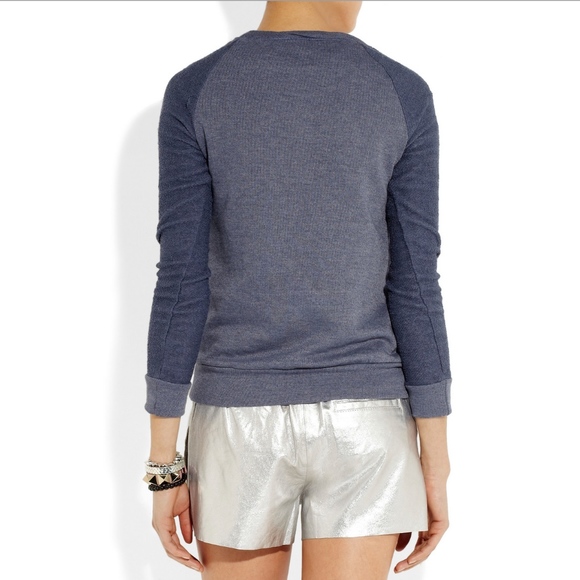 Splendid Blue Contrast Jersey Sweatshirt, Small S - Picture 3 of 6